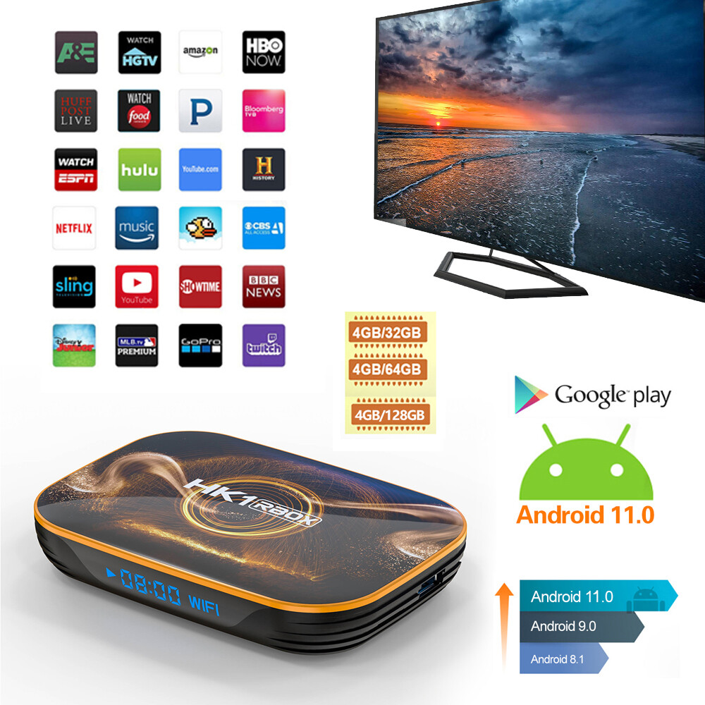 US 128GB Android 12.0 Quad-core TV BOX 6K 2.4G 5G Wifi HDMI Smart Media Player