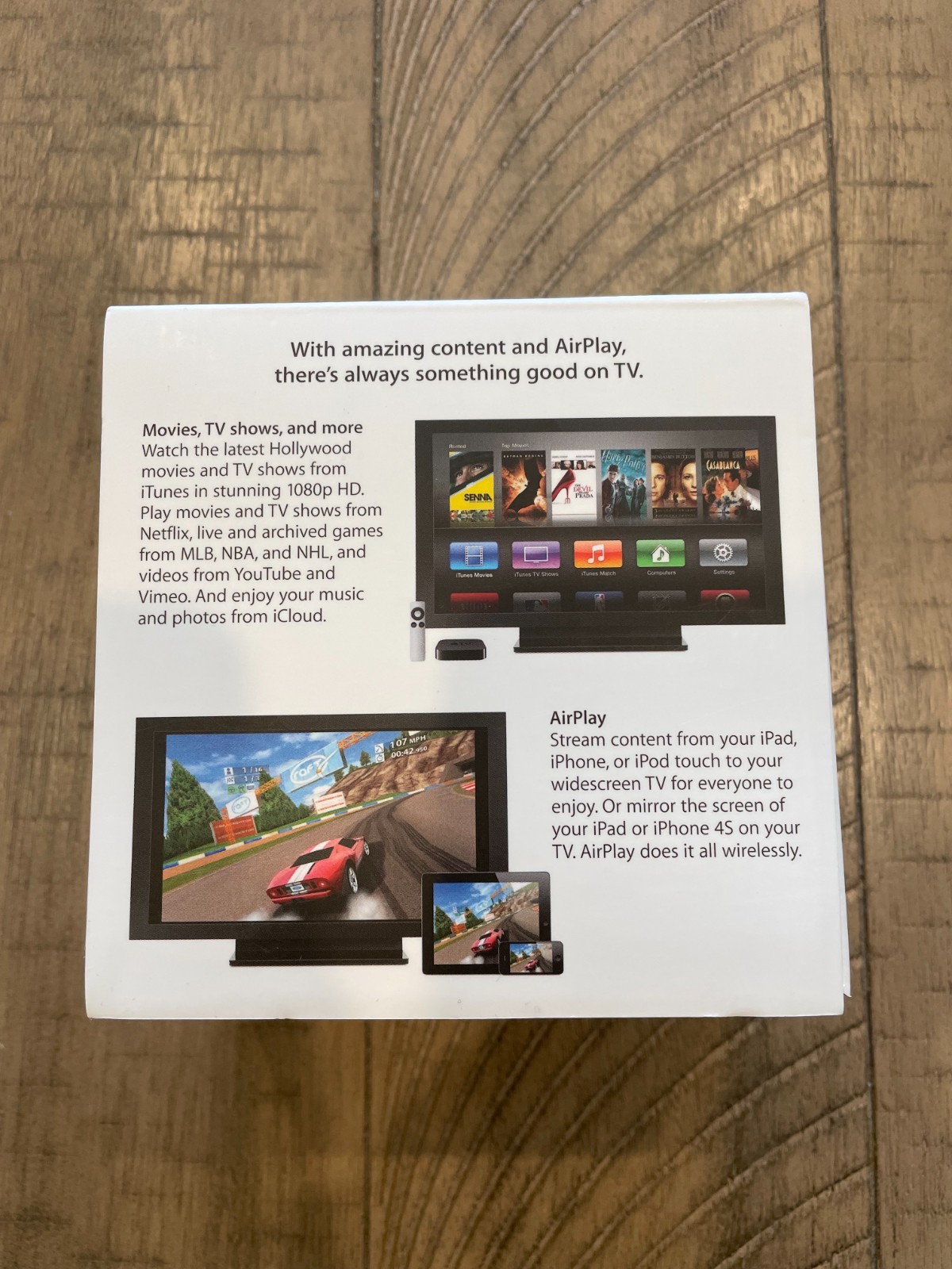 Apple TV 3rd Generation 8GB HD Media Streamer A1427 w/ Power Cord & Remote