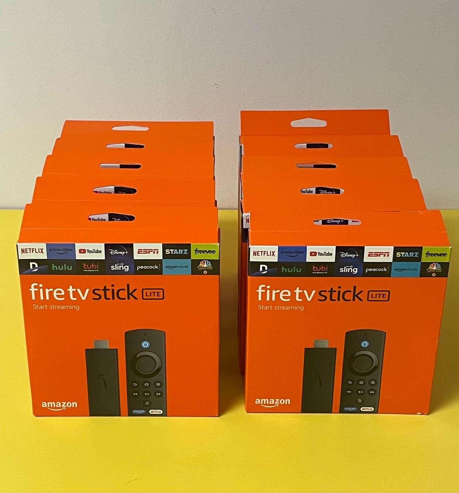 Lot of 10 Amazon Fire TV Stick Lite HD – Alexa Voice Control Remote. Brand New.