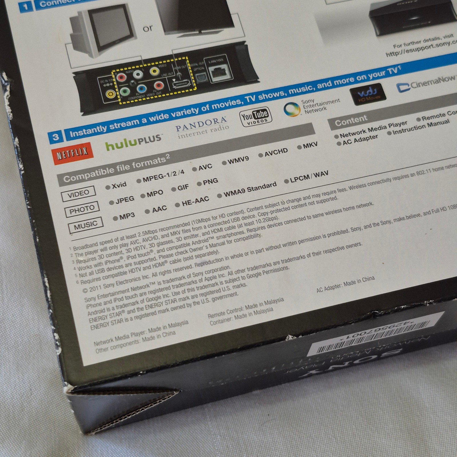 NEW – Sony SMP-N200 Streaming Network Media Player 1080p WiFi