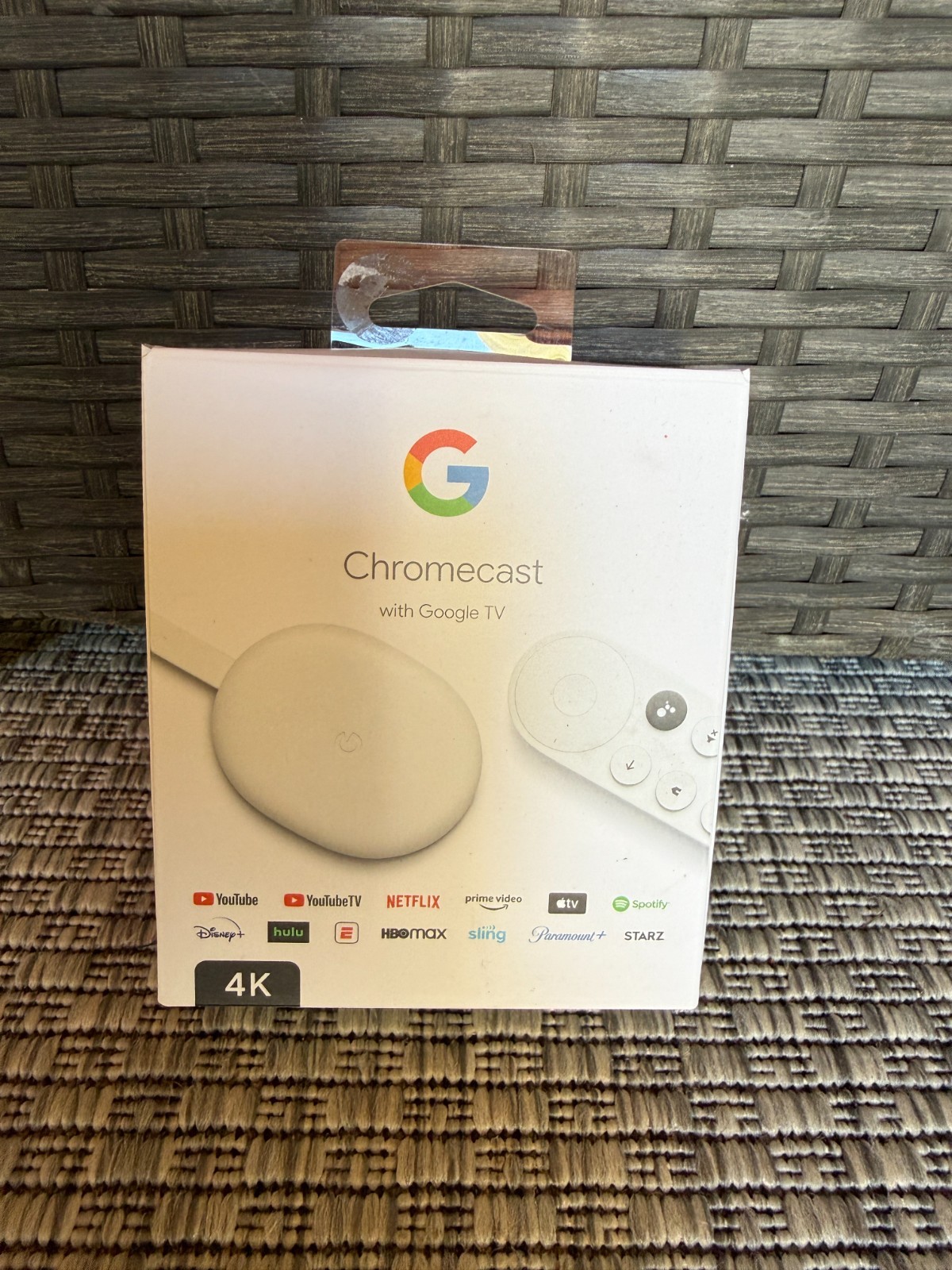 Google Chromecast 4K Streaming Device Unit Dongle, Cord & Box – NO Remote