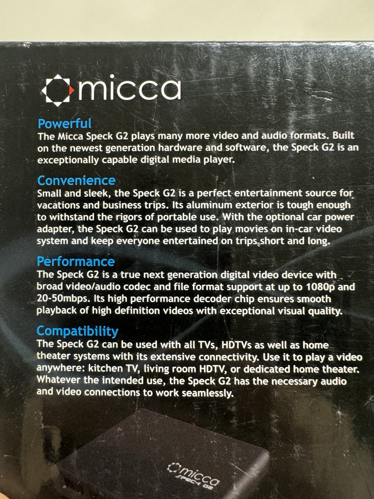 Micca Speck G2 1080 Full-HD Ultra Portable Digital Media Player