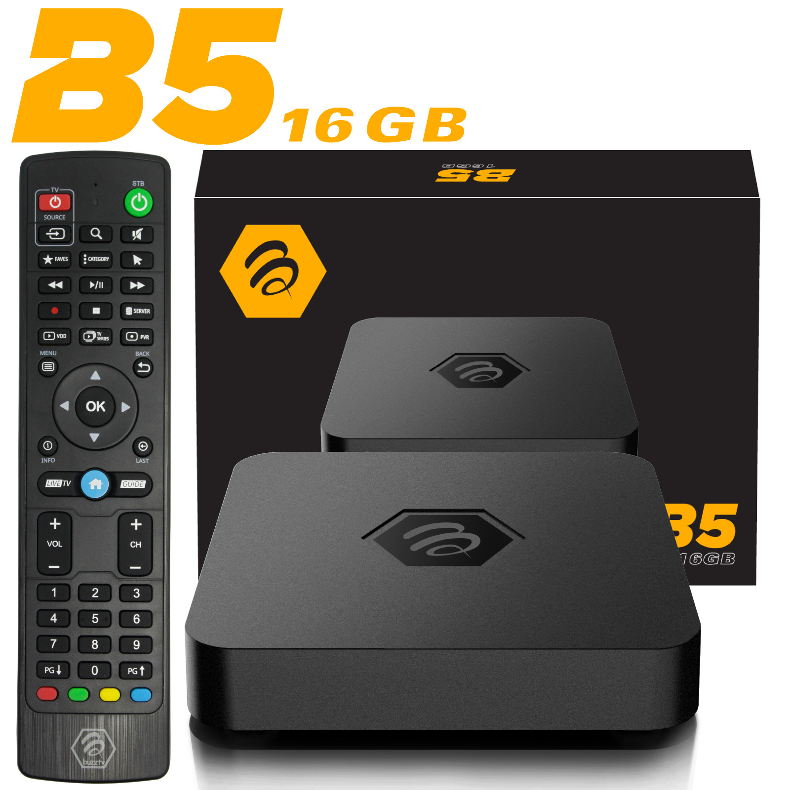 BuzzTV B5 4K Android TV Box 16GB | OTT Internet TV Streaming Media Player