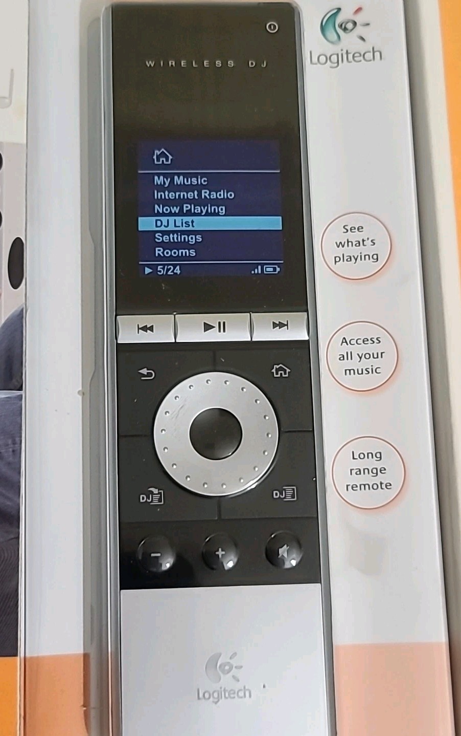 Logitech Wireless DJ Music System PC to Stereo 966194-0403 New In Box Old Stock.