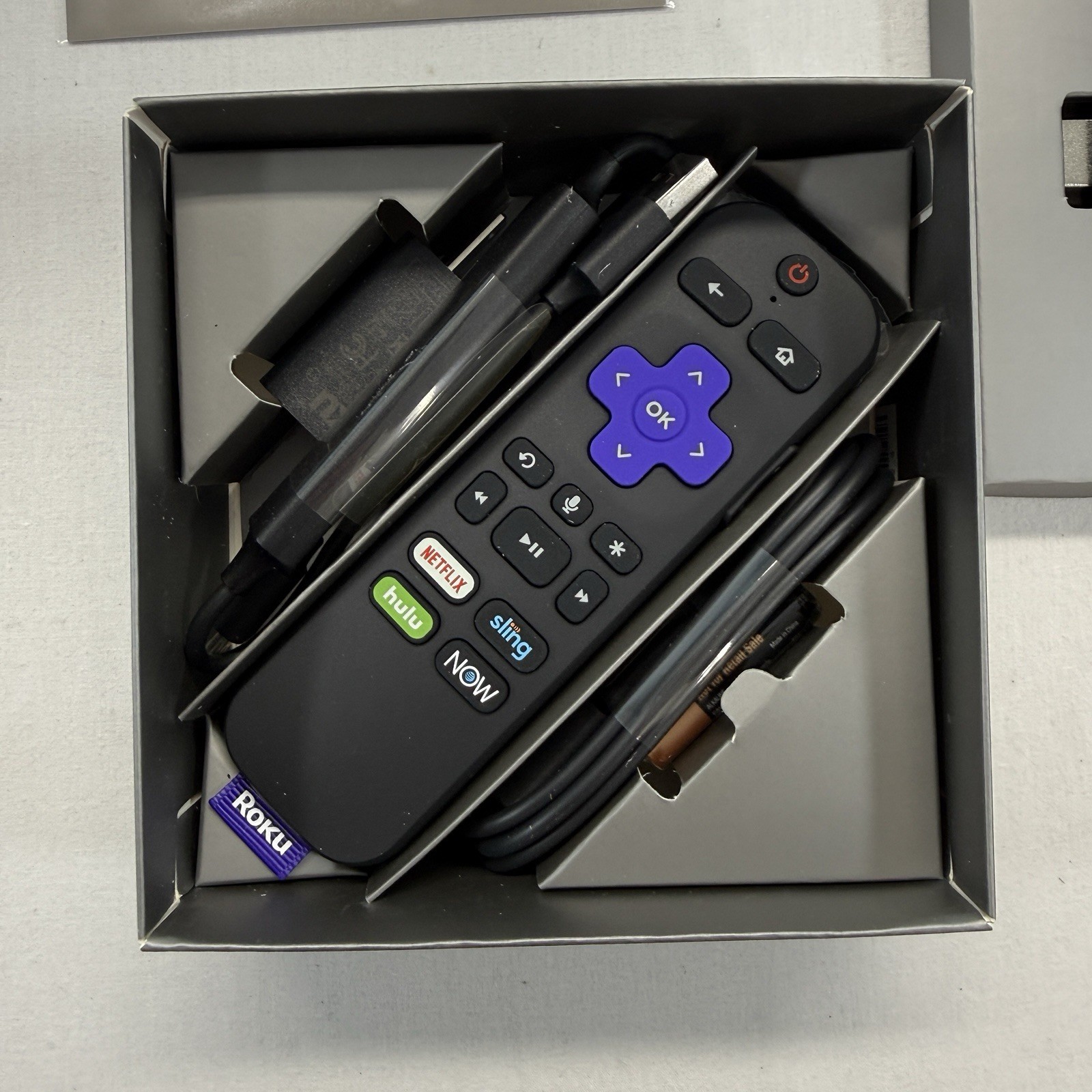Roku Streaming Stick Plus 3810R 4K HDR Media Player Voice Remote Open Box