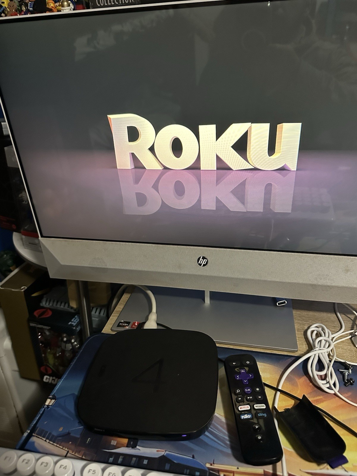 Roku 4 Media Streamer 4th Gen 4400X Power Adapter Remote 4GB 64GB MICRO SD