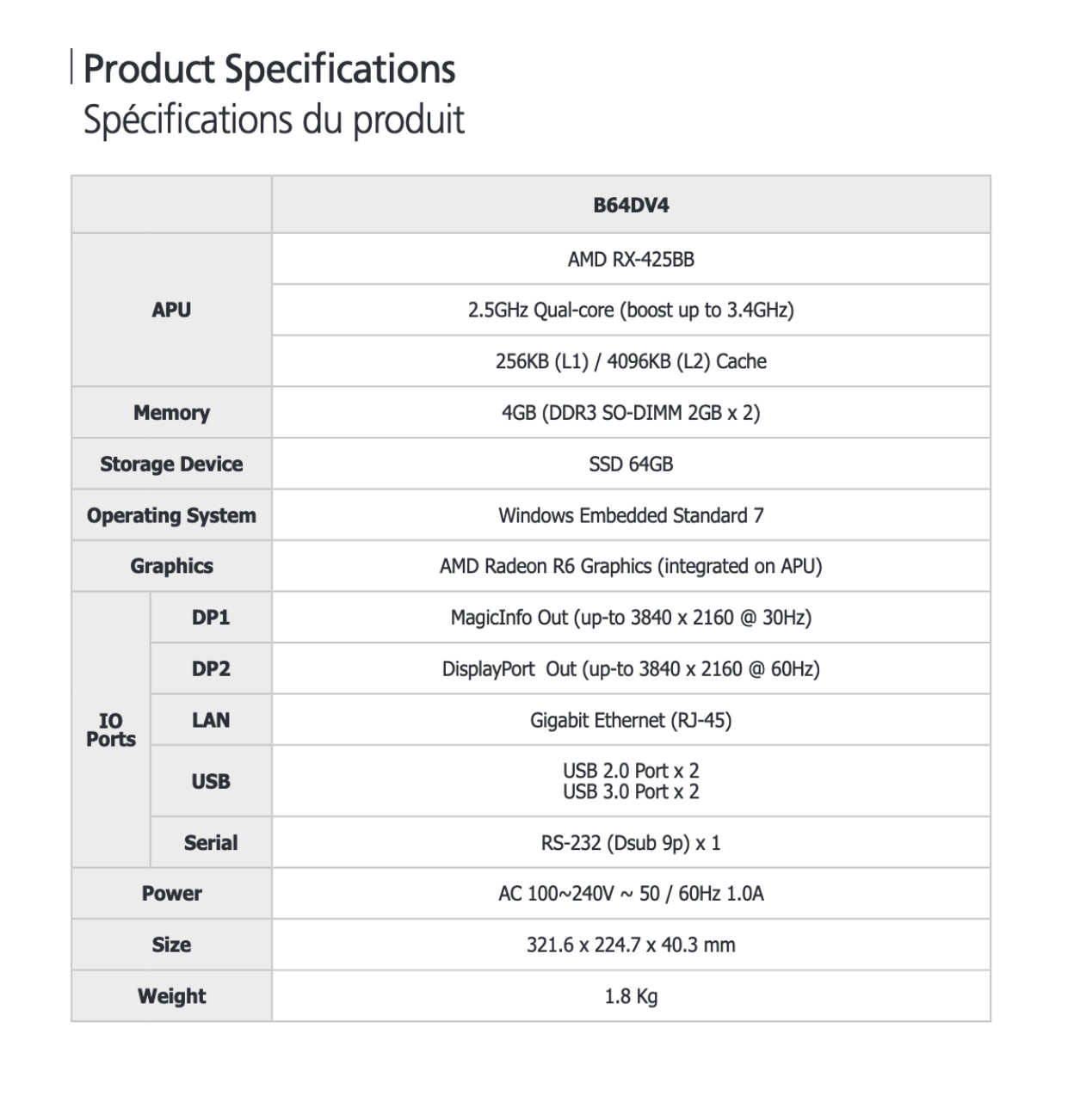 Samsung Set-Back Box SBB-B64DV4/ZA for Video Walls and Digital Signage