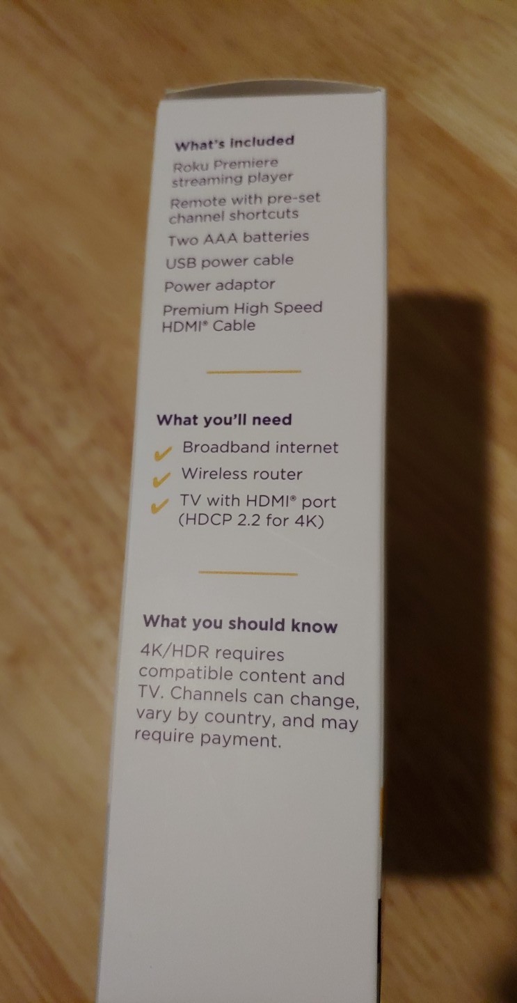 Roku Premiere 4K HDR Streaming Media Player with HDMI Cable & Remote – CIB
