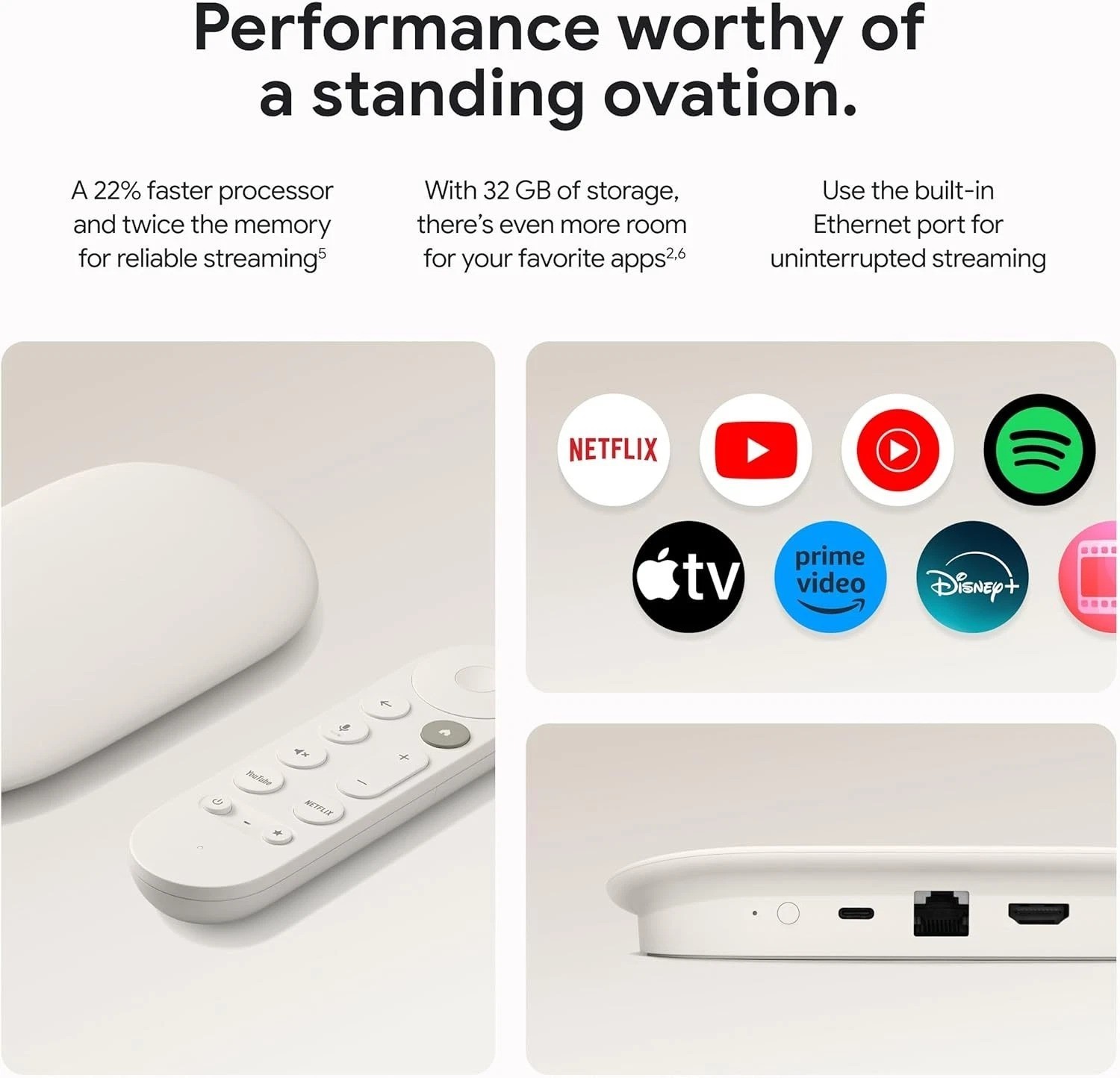 All-In-One 4K Streamer with Voice Control & Smart Home Features – Porcelain