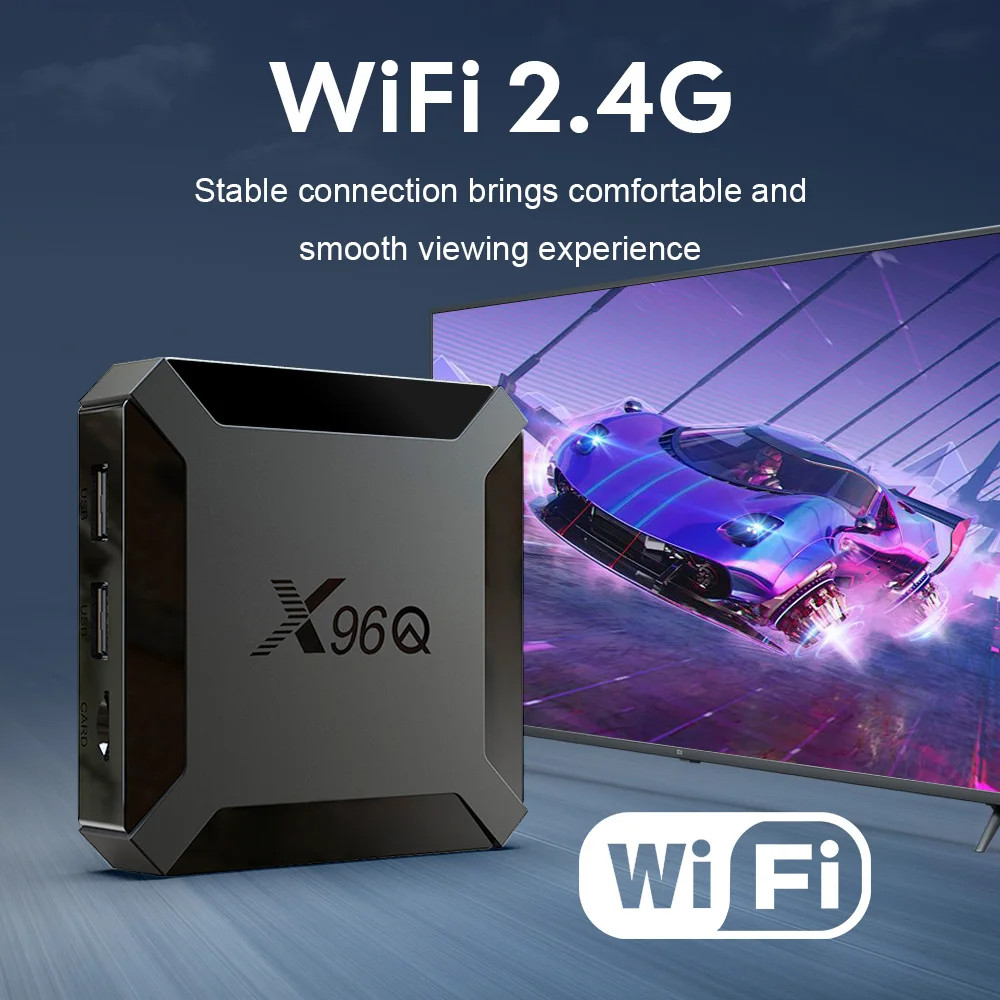 Hot X96Q Android 10.0 Fast Smart TV BOX 2GB 16GB Allwinner H313 Quad Core 4K 2.4