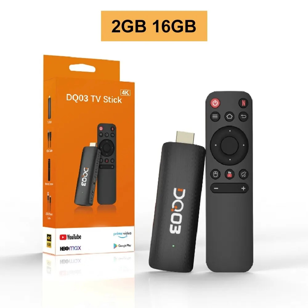 DQ03 Mini TV Stick Android 10 Quad Core ARM Cortex A53 2GB 16GB Support 4K H.265
