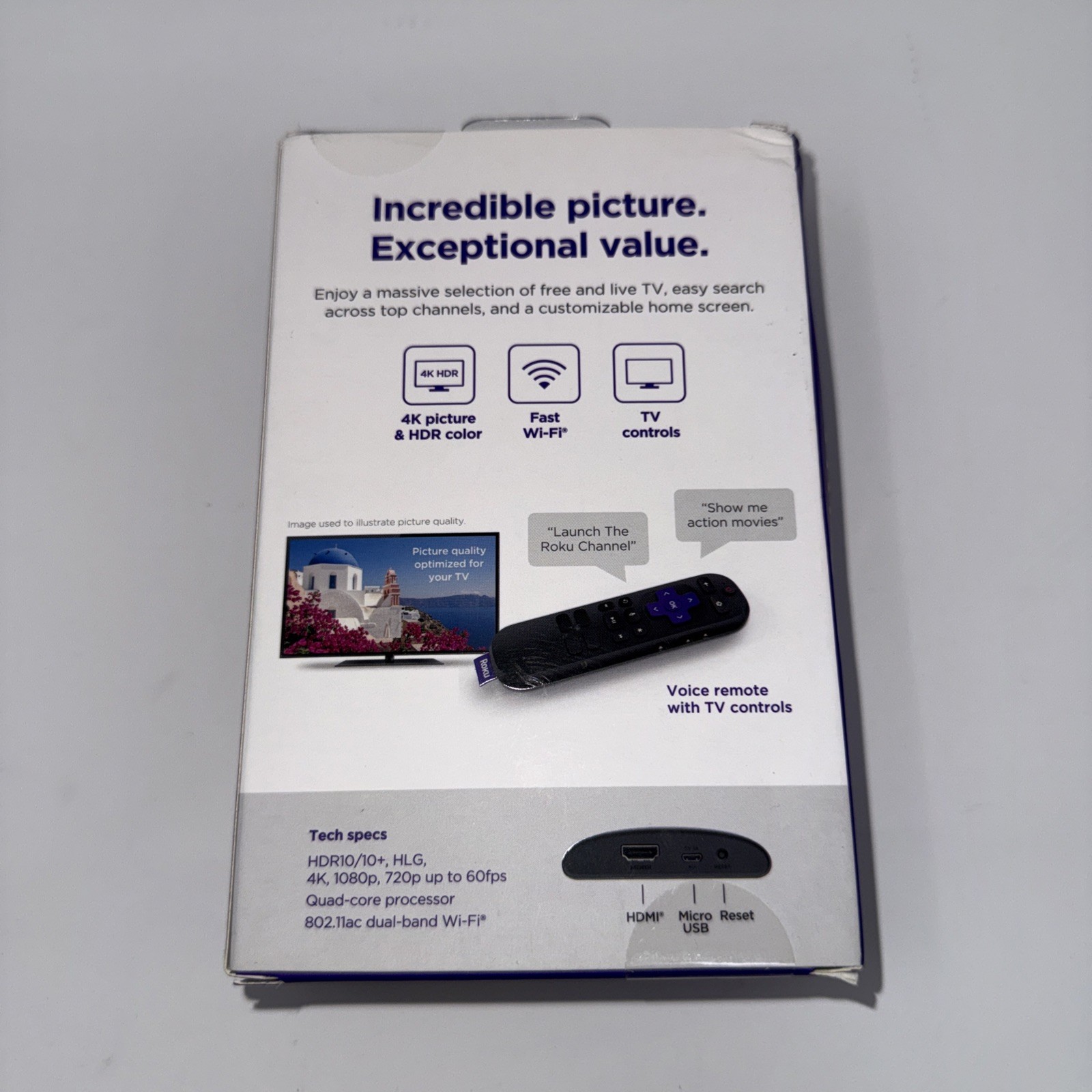 Express 4K+ Streaming Player HD/4K/HDR with Roku Voice with TV Controls