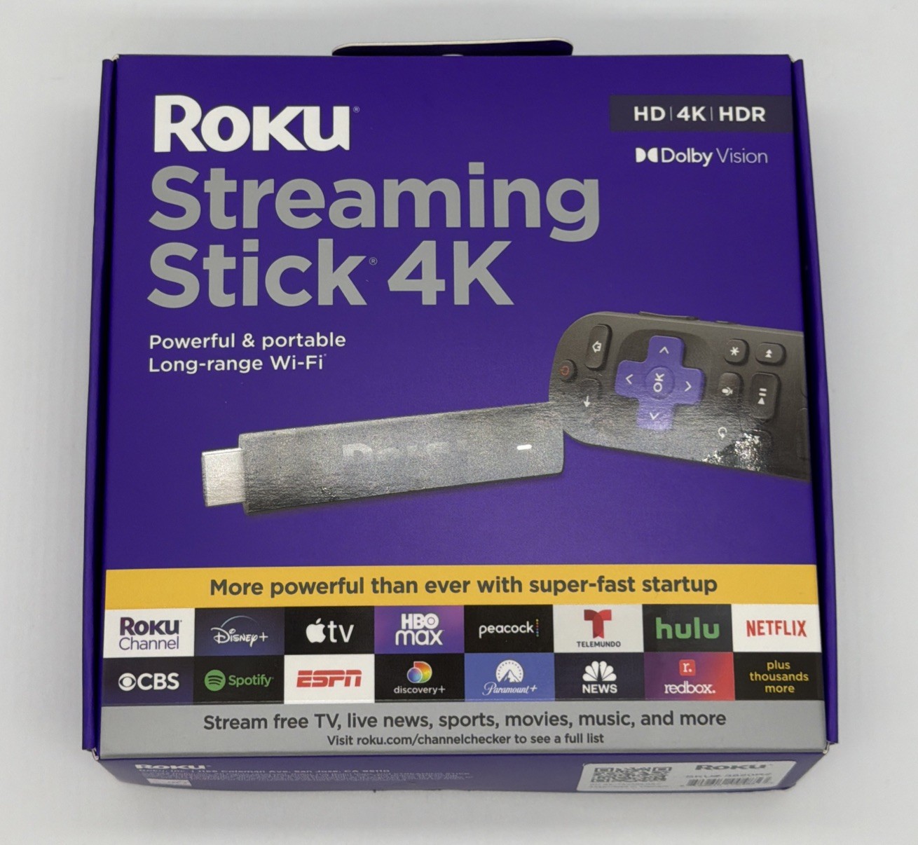 Roku Streaming Stick 4K 3820R2/3820X2 4K Streaming Device with Voice Remote