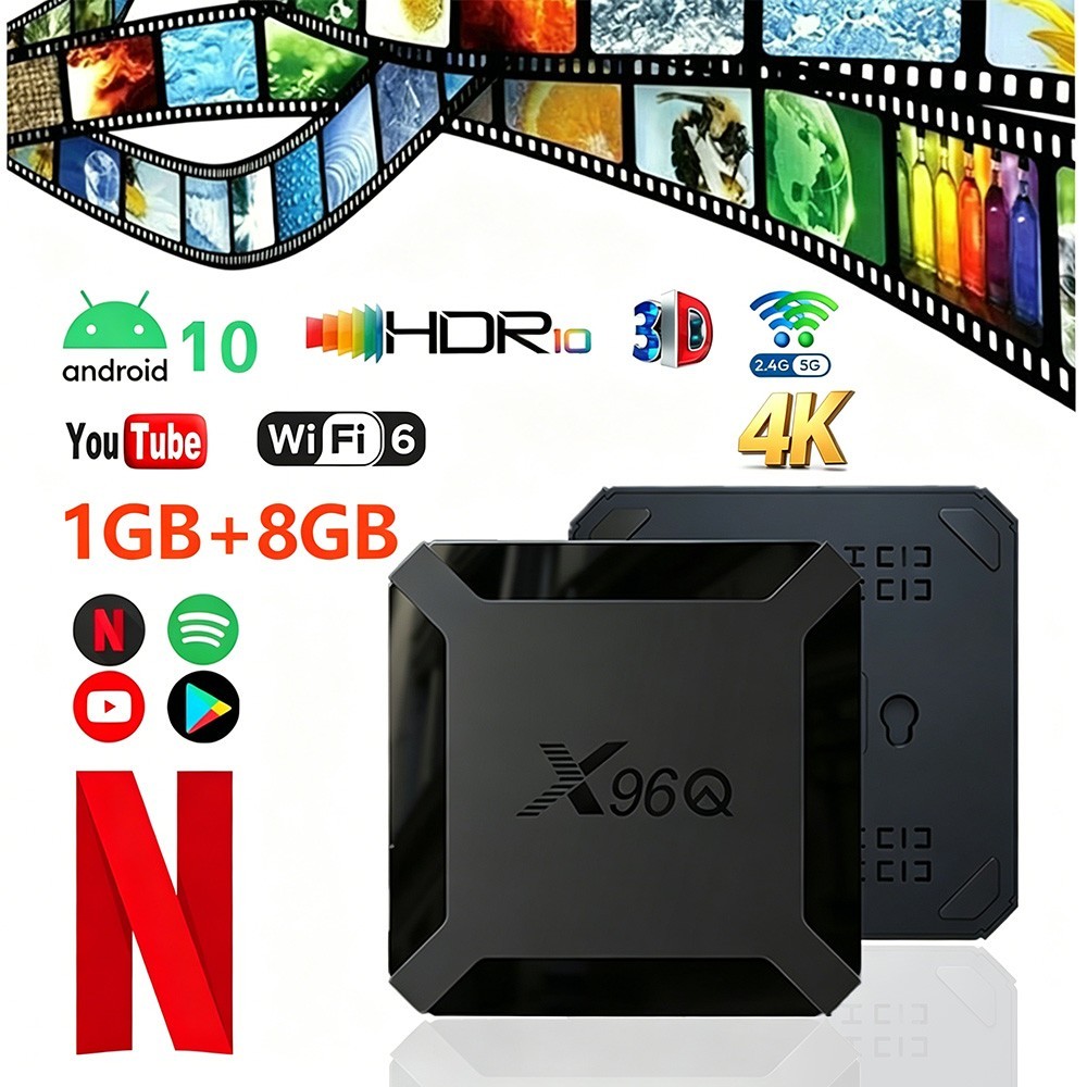 X96Q H313 Quad Core TV Box Android 10 2+16GB 4K Video Player 2.4G WiFi HDMI