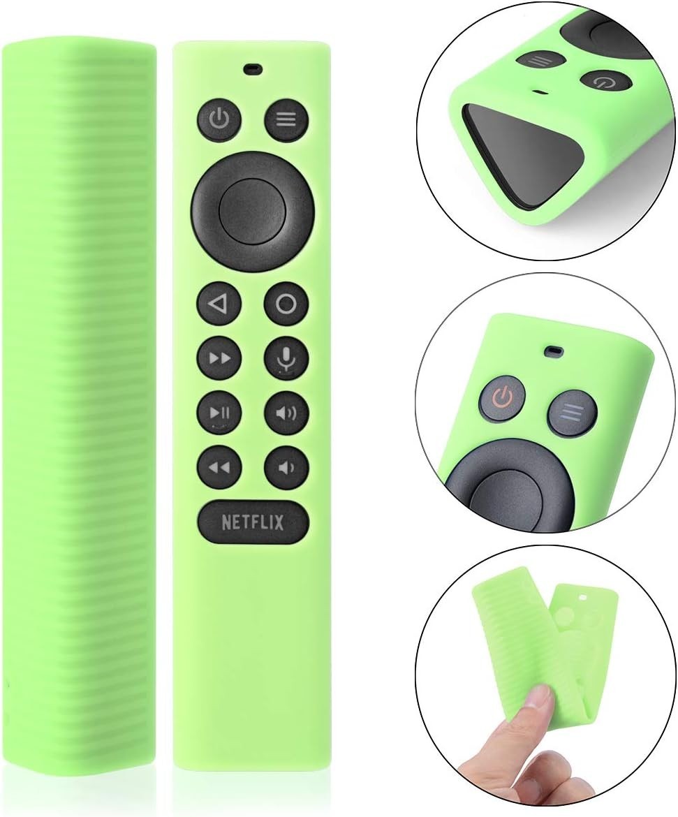 2-Pack Silicone Protective Cover for NVIDIA Shield TV Remote – Glow Blue & Green