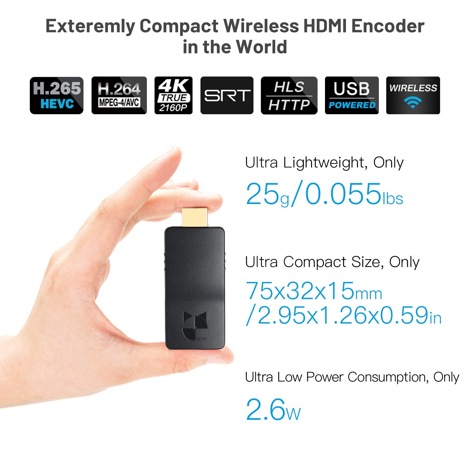 Wireless Streaming Encoder H.265 H.264 HDMI Live Video Encoder 1080p to Facebook