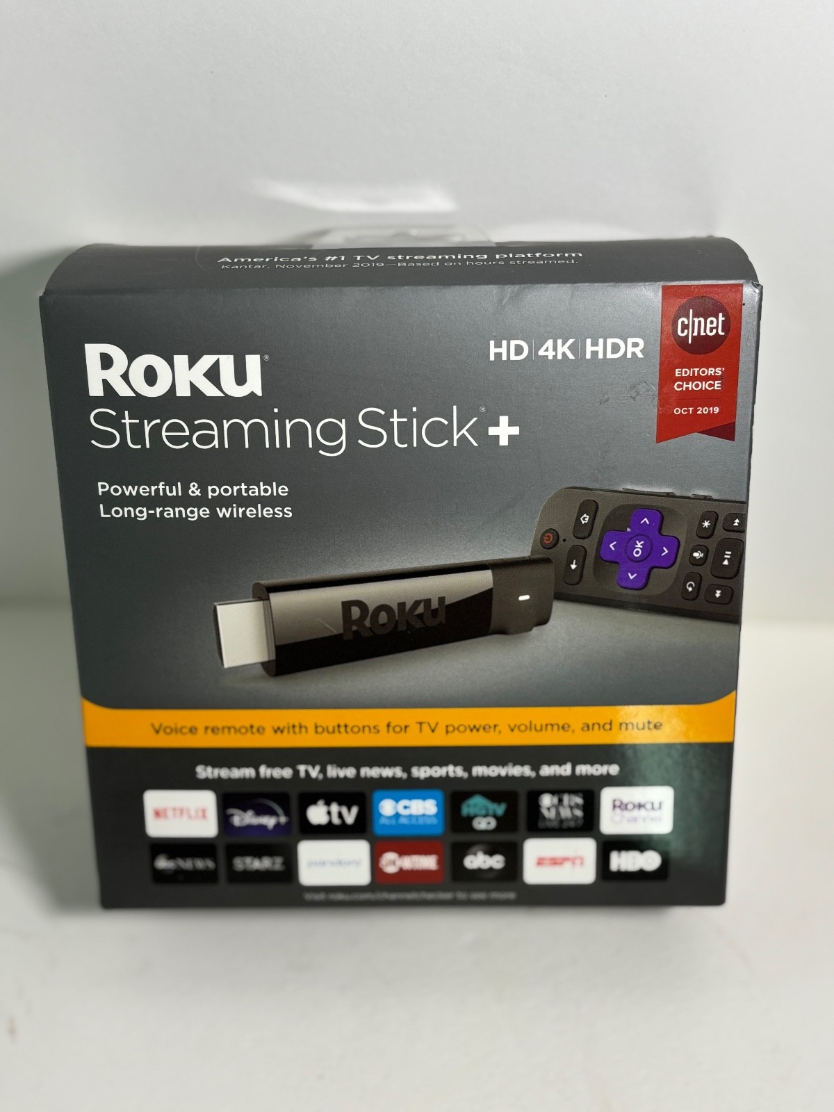 Roku Streaming Stick Plus 3810R -4K Streaming Media Player with VOICE REMOTE New