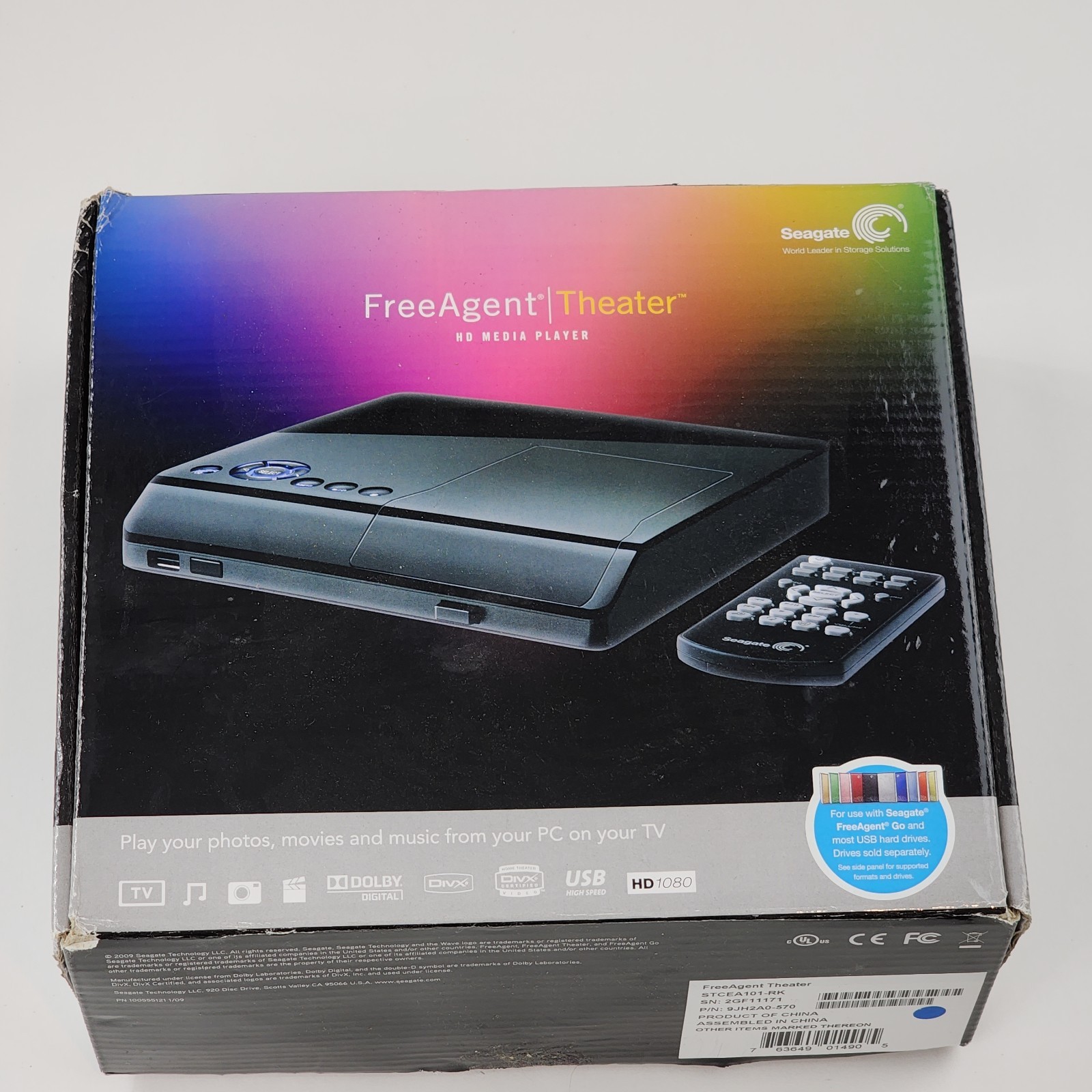 Seagate FreeAgent Theater HD Media Player USB 1080p New Open Box Complete