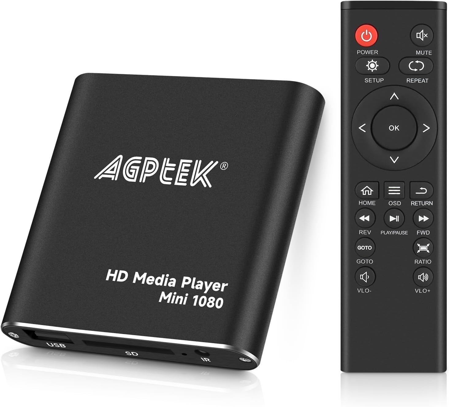 Compact 1080p HDMI Digital Media Player with USB and Remote Control Features
