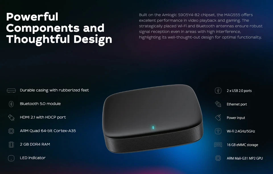 INFOMIR MAG555 4K Streaming Media Player with Google TV, 4K HDR at 60 FPS – USA