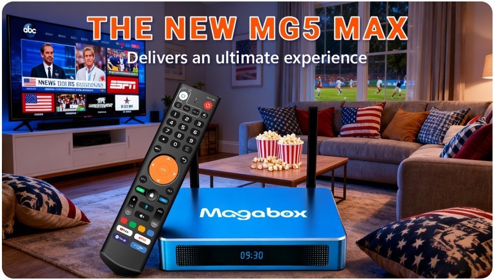 New 2026 Magabox MG5 MAX 8K UHD 4GB RAM 128G WiFi 6 Voice Remote Ships Free USA!