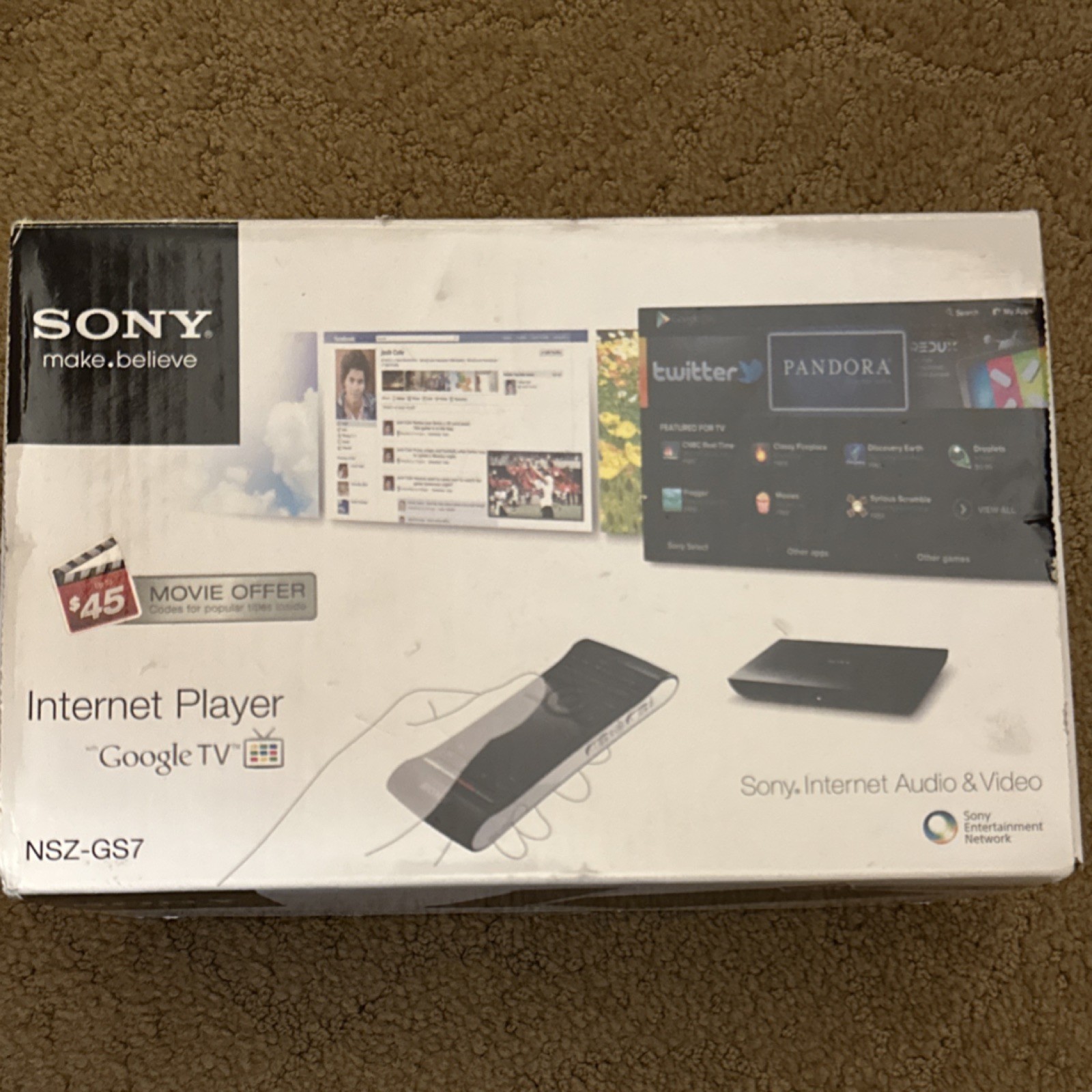 Sony NSZ-GS7 Google TV Internet Player w/ Remote Keyboard, Black
