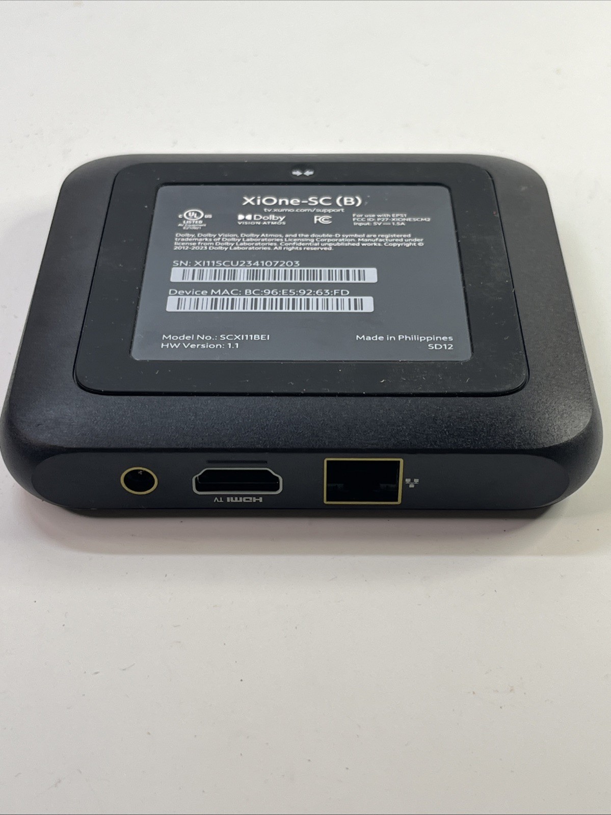 Xumo EPS1 SCXI11BEI XiOne-SC(B) Stream Box – NO REMOTE OR POWER CORD