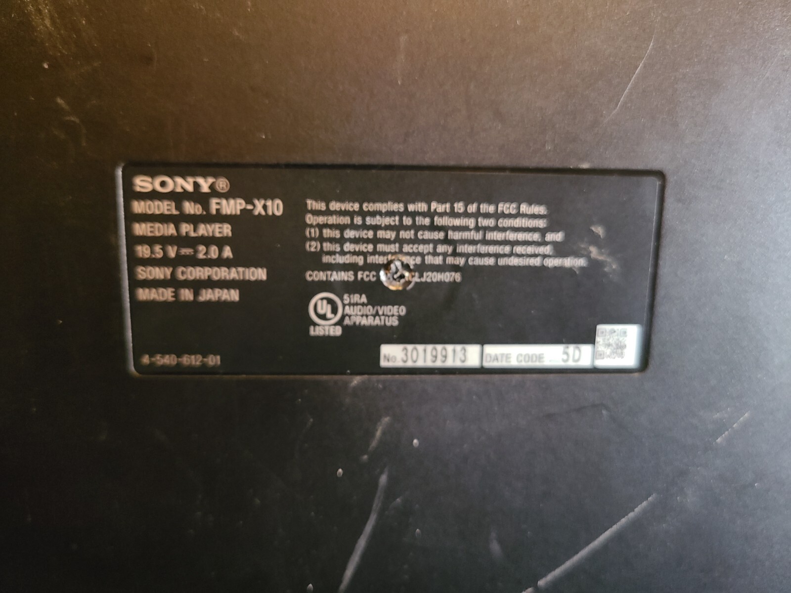 Sony FMP-X10 Digital HD Media Streamer with hard disk