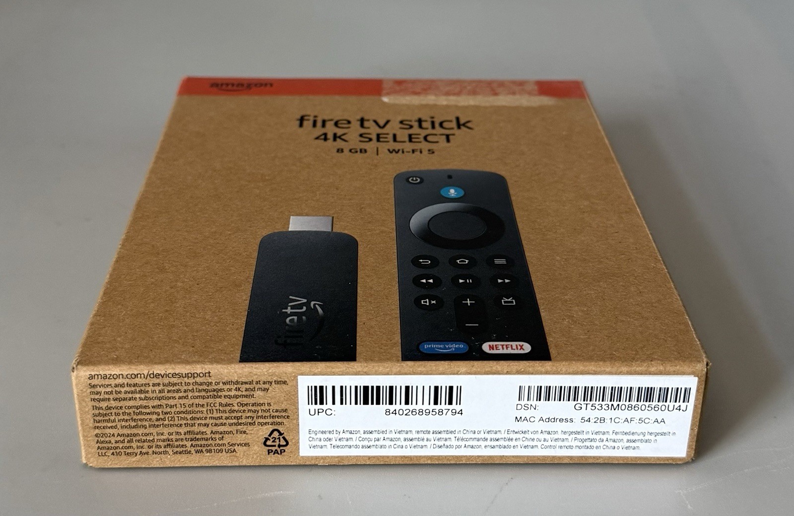 Amazon Fire TV Stick 4K Select 8GB Wi-Fi 5 — New Factory Sealed