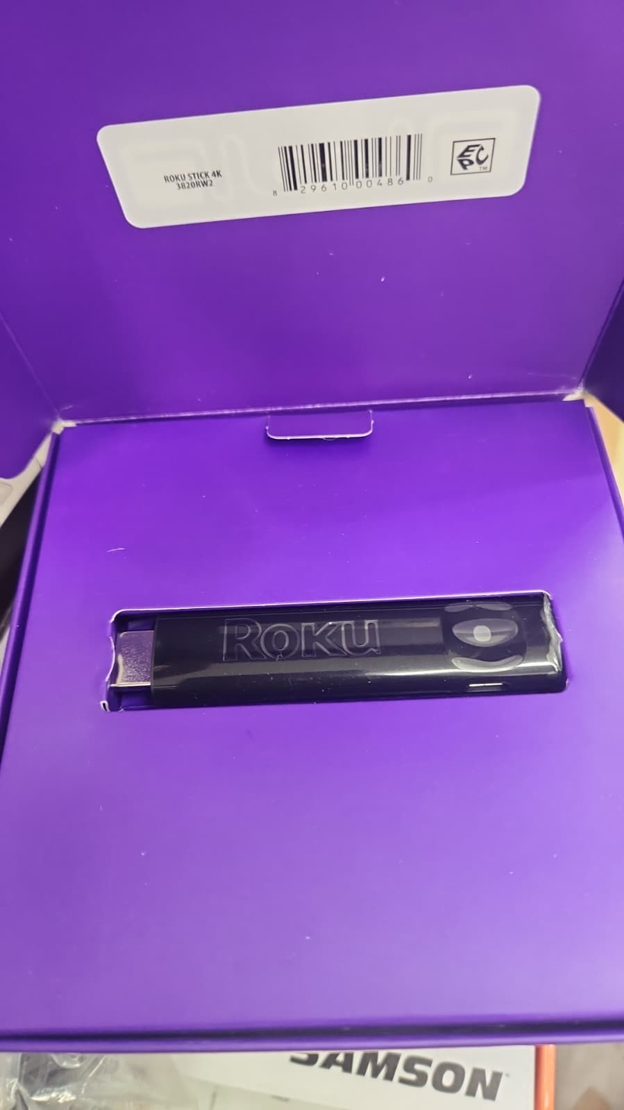 Roku 3820R Streaming Stick 4K – Black Open box Missing Power Adapter