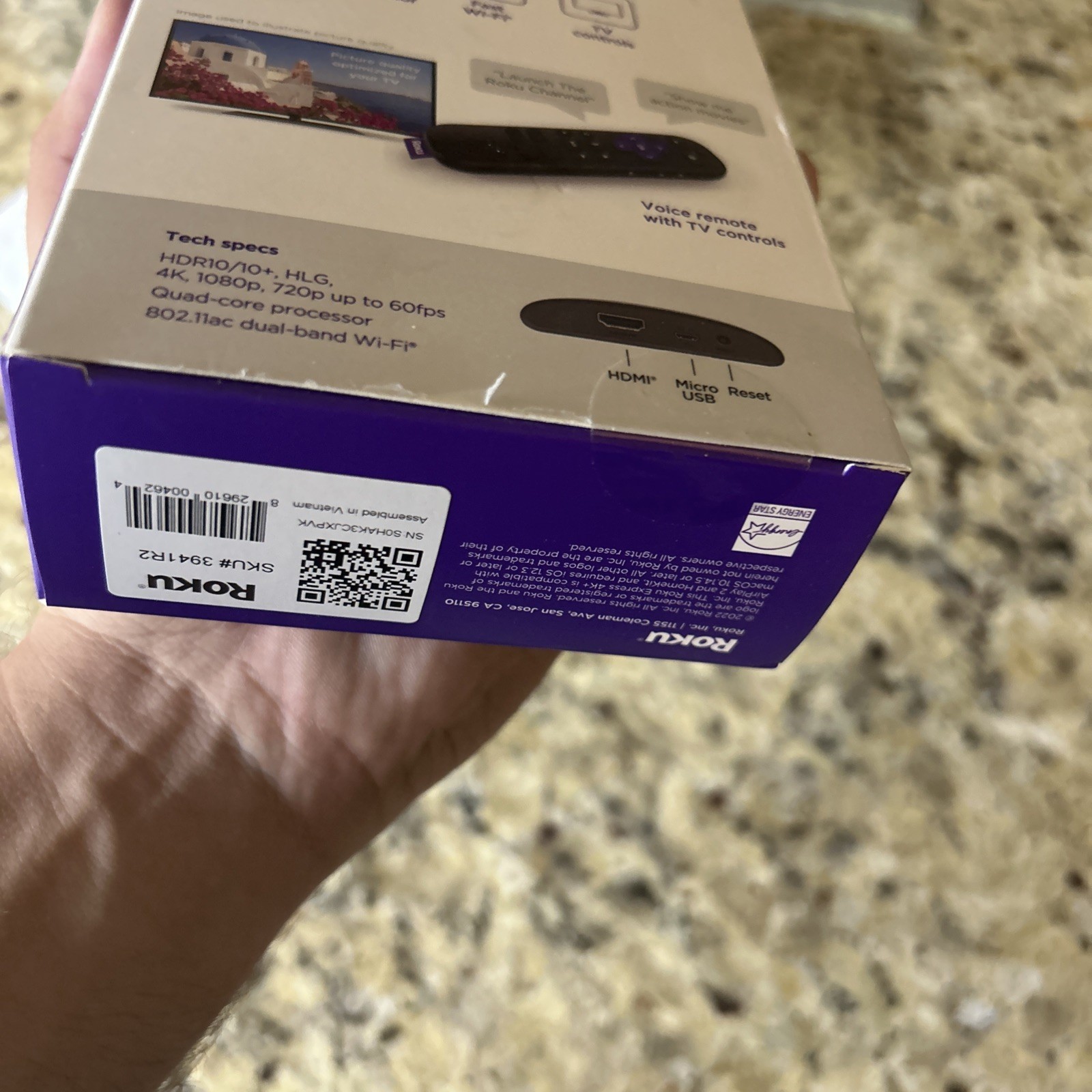 Express 4K+ Streaming Player HD/4K/HDR with Roku Voice with TV Controls New