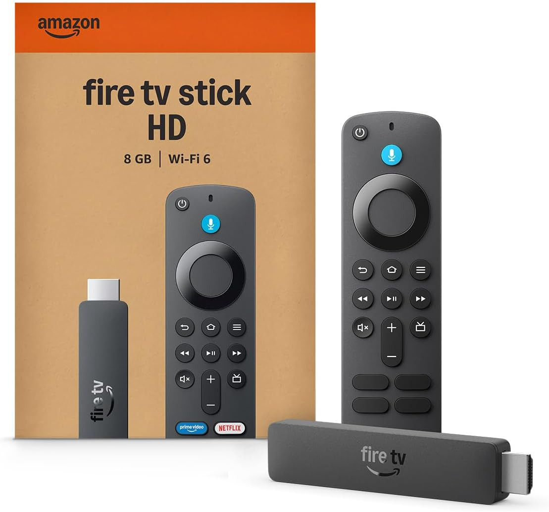 Fire TV Stick HD (Newest Model), Free & Live TV, Alexa Voice Remote, Powered by