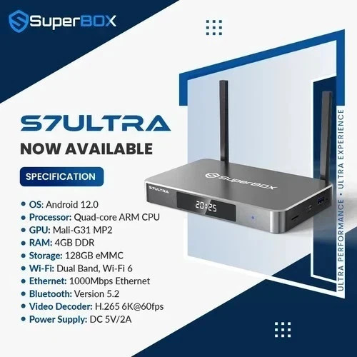 Superbox S7 Ultra – Backlit Remote – Cord Cutter – Authorized Distributor