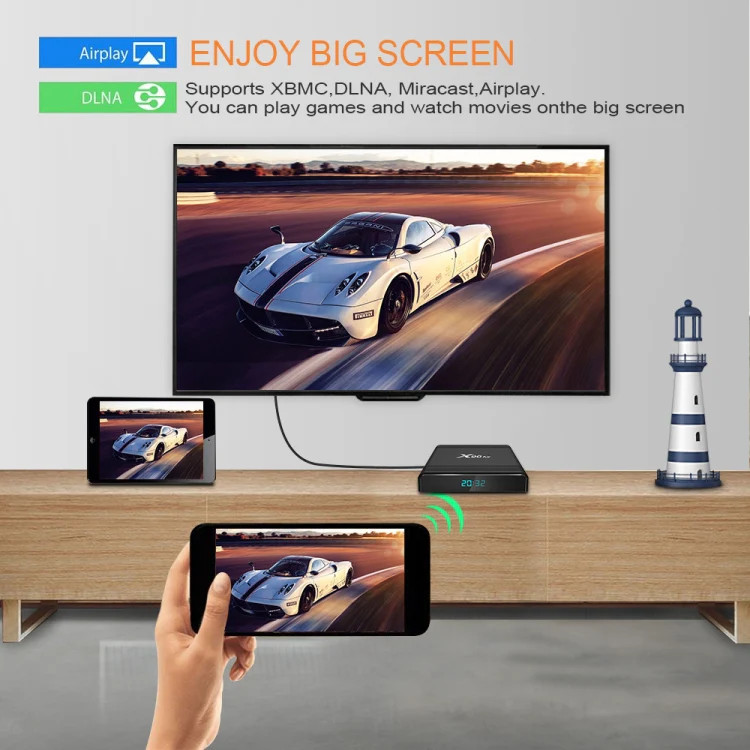 X96 Air 8K Smart TV BOX Android 9.0 Media Player with Remote Control, Quad-core