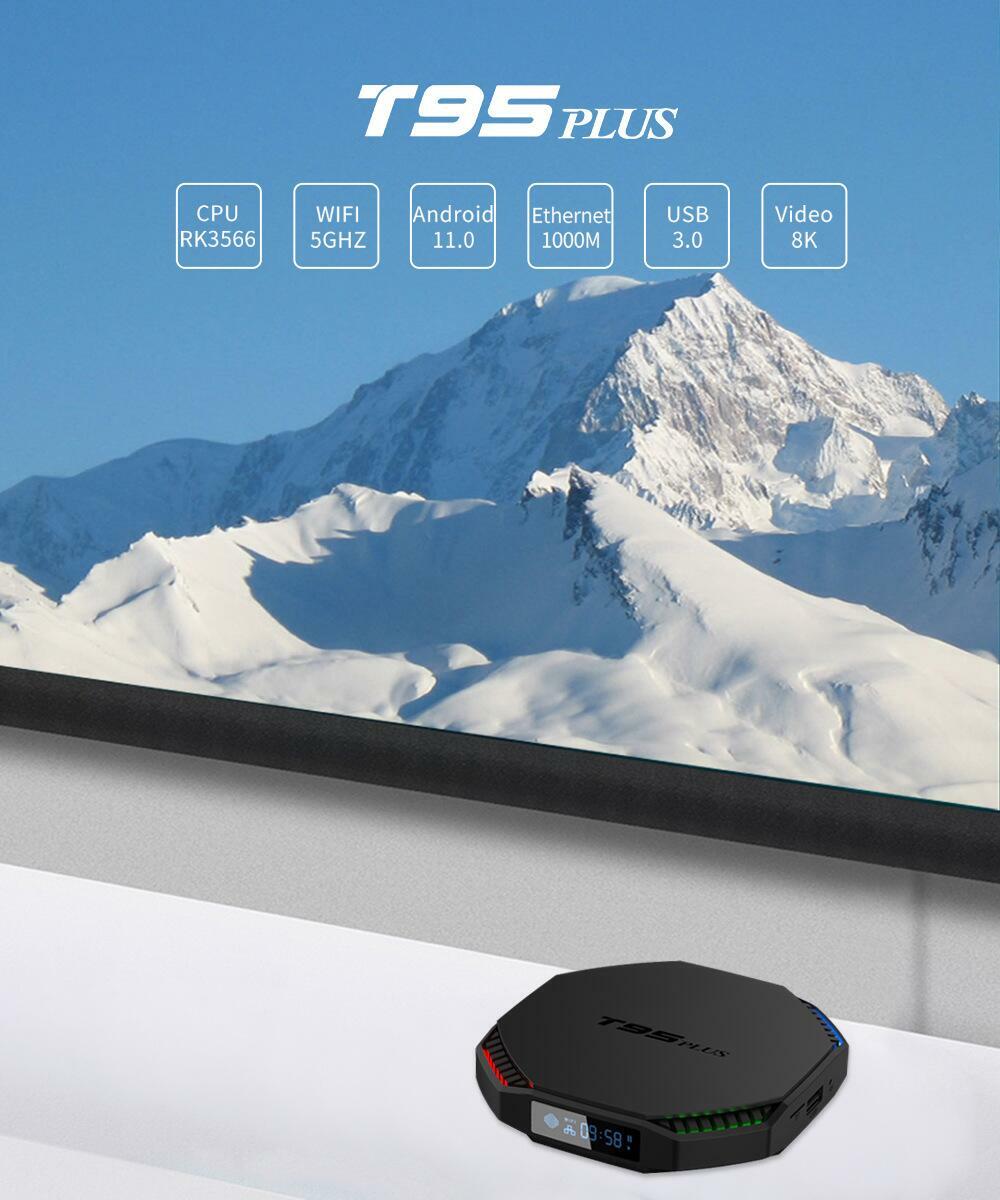 T95 PLUS RK356 Android 11.0 Smart TV Box 8G 128G Dual Wifi 4K H.265 Media player