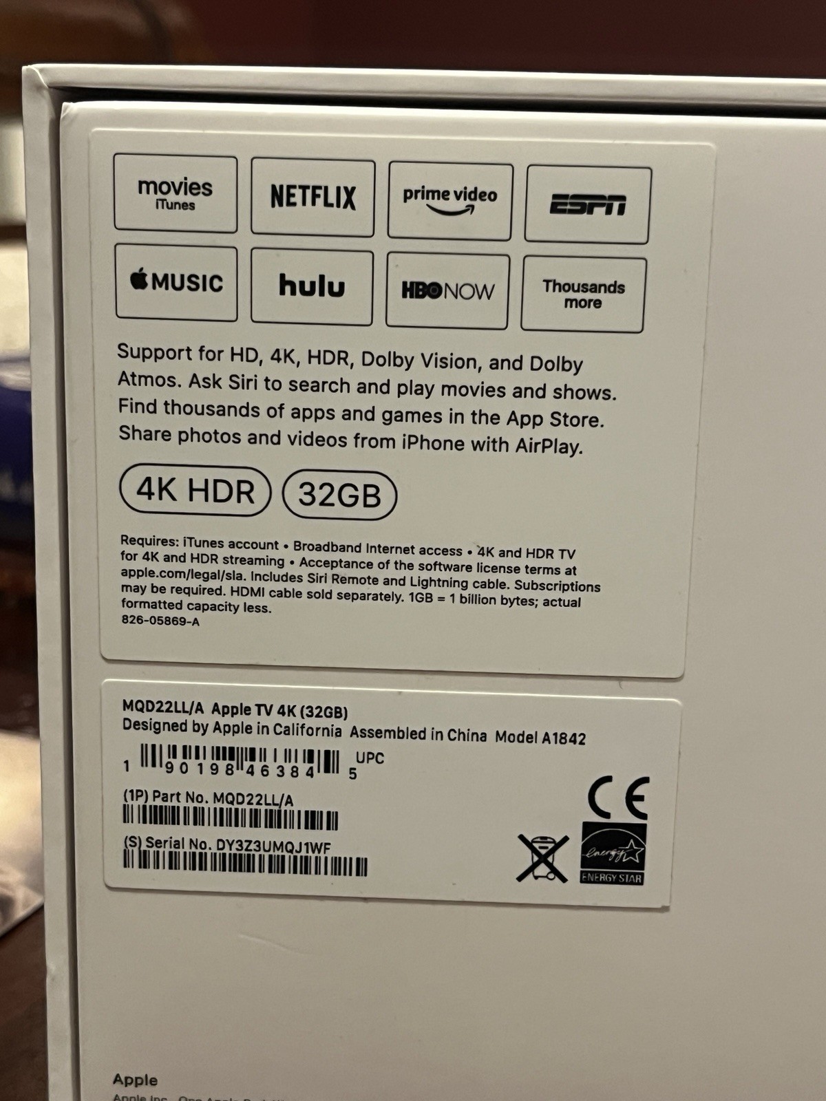 Apple TV 4K Model A1842 – No Remote – No Cables – For Parts ONLY