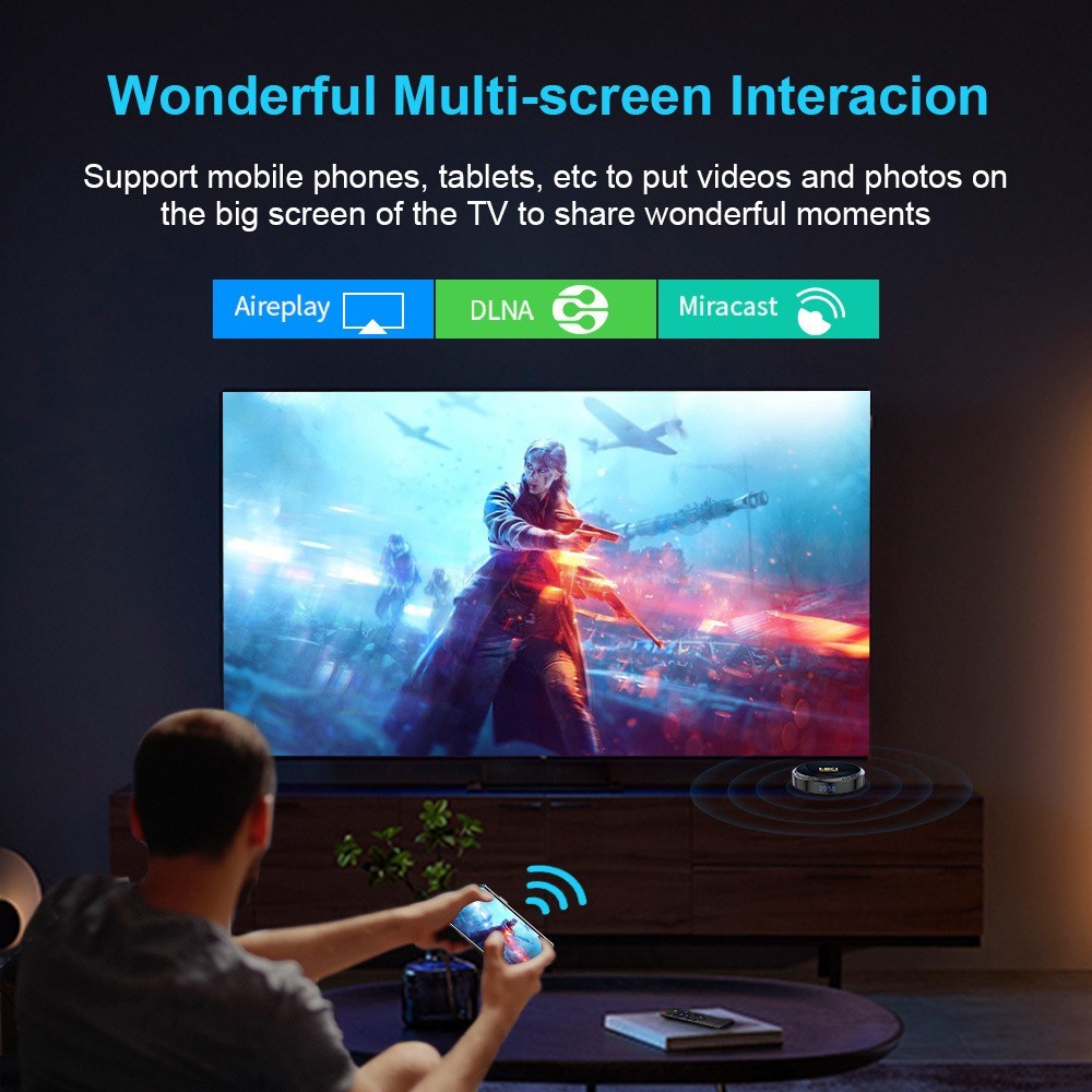 Android 12 HK1 TV box 4GB+64GB H618 Quad Core CPU Dual WiFi 4K/3D BT5 Smart box