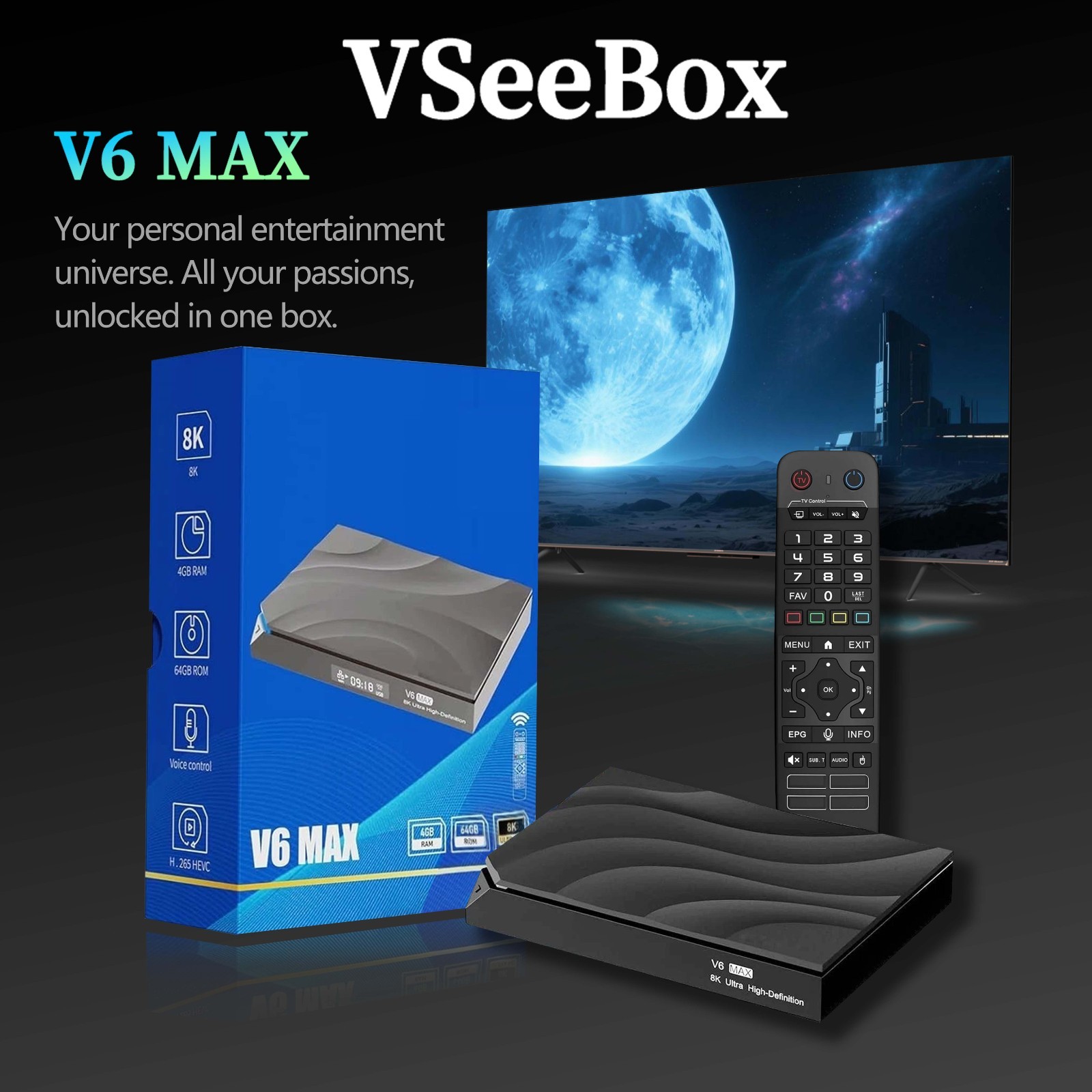 2026 VSEE V6 MAX 4K TV BOX | FREE SAME-DAY SHIPPING