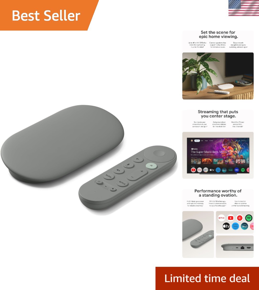 4K TV Streamer with Voice Search Remote for Ultimate Home Entertainment