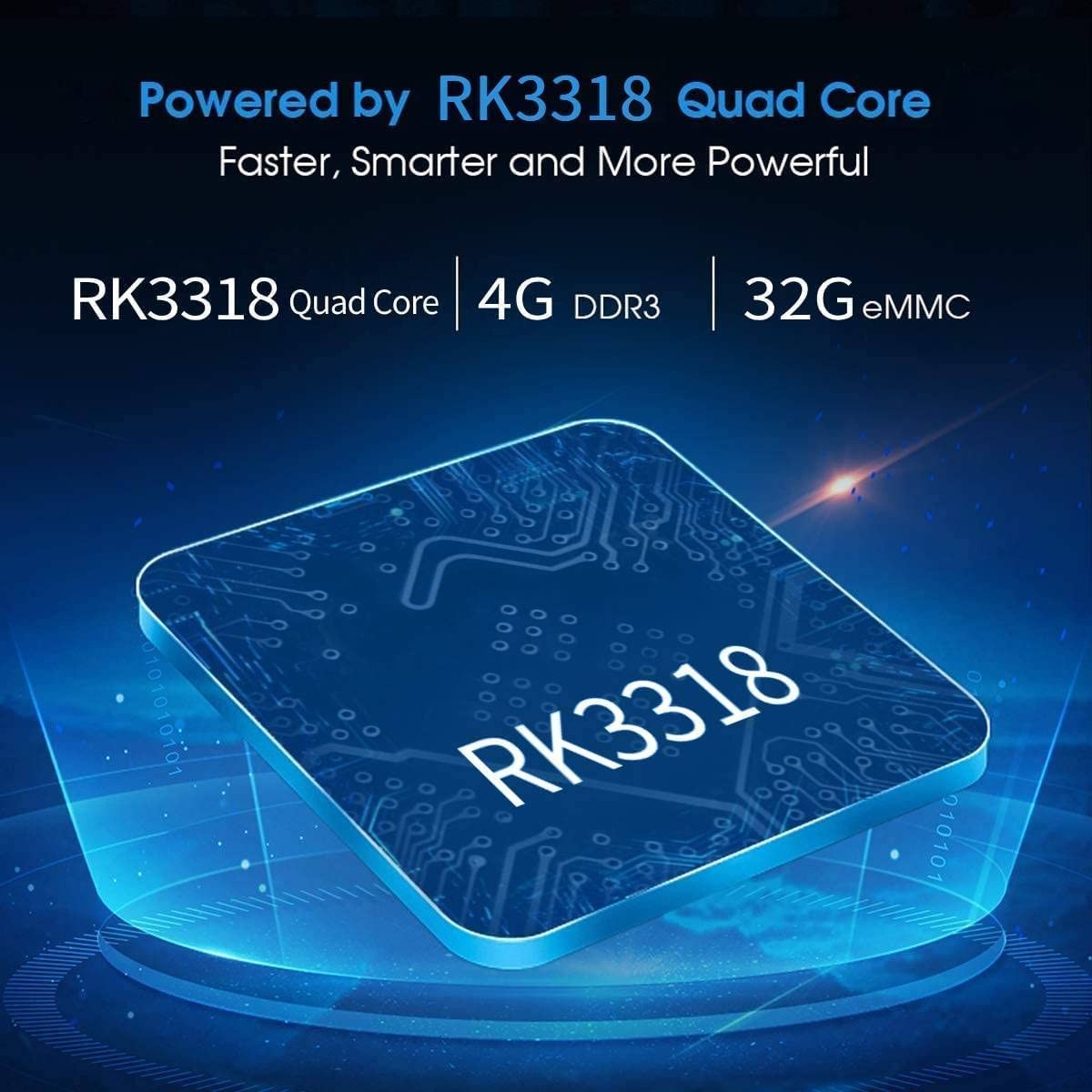 Android TV Box 9.0, Android Box 4GB DDR3 RAM 32GB ROM RK3318 BT4.0 Quad-Core …