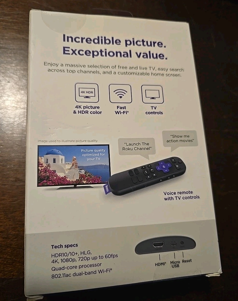 Express 4K+ Streaming Player HD/4K/HDR, Roku Voice with TV Controls (C015)