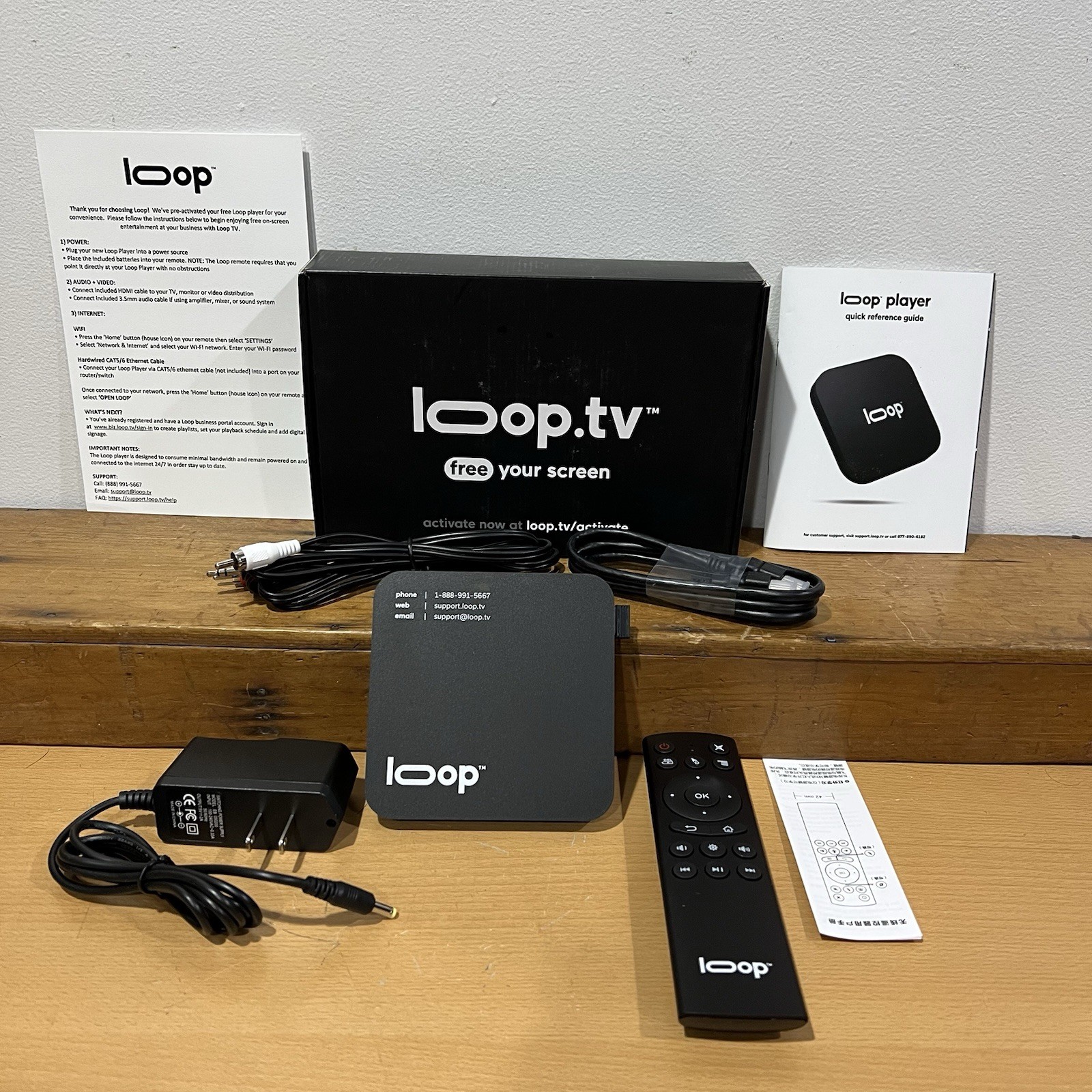 Loop.TV WiFi HDMI TV Streaming Player with Remote HDMI, Av and Power Supply