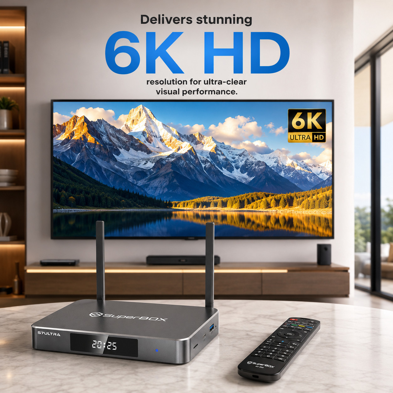 SuperBox S7 Ultra Android 12 TV Box 128GB WiFi6 Gigabit Ethernet 6K Media Player