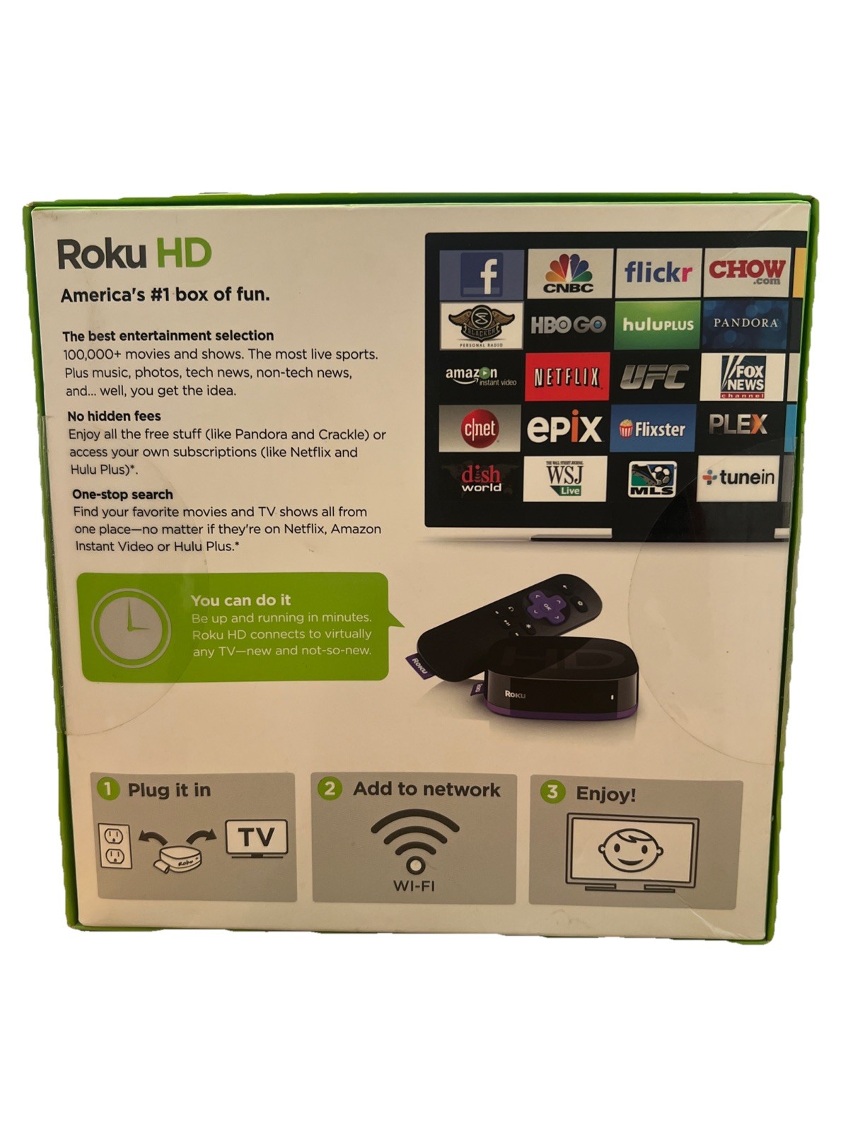 Roku HD (2nd Generation) Streaming Media player SKU/Model# 2500R