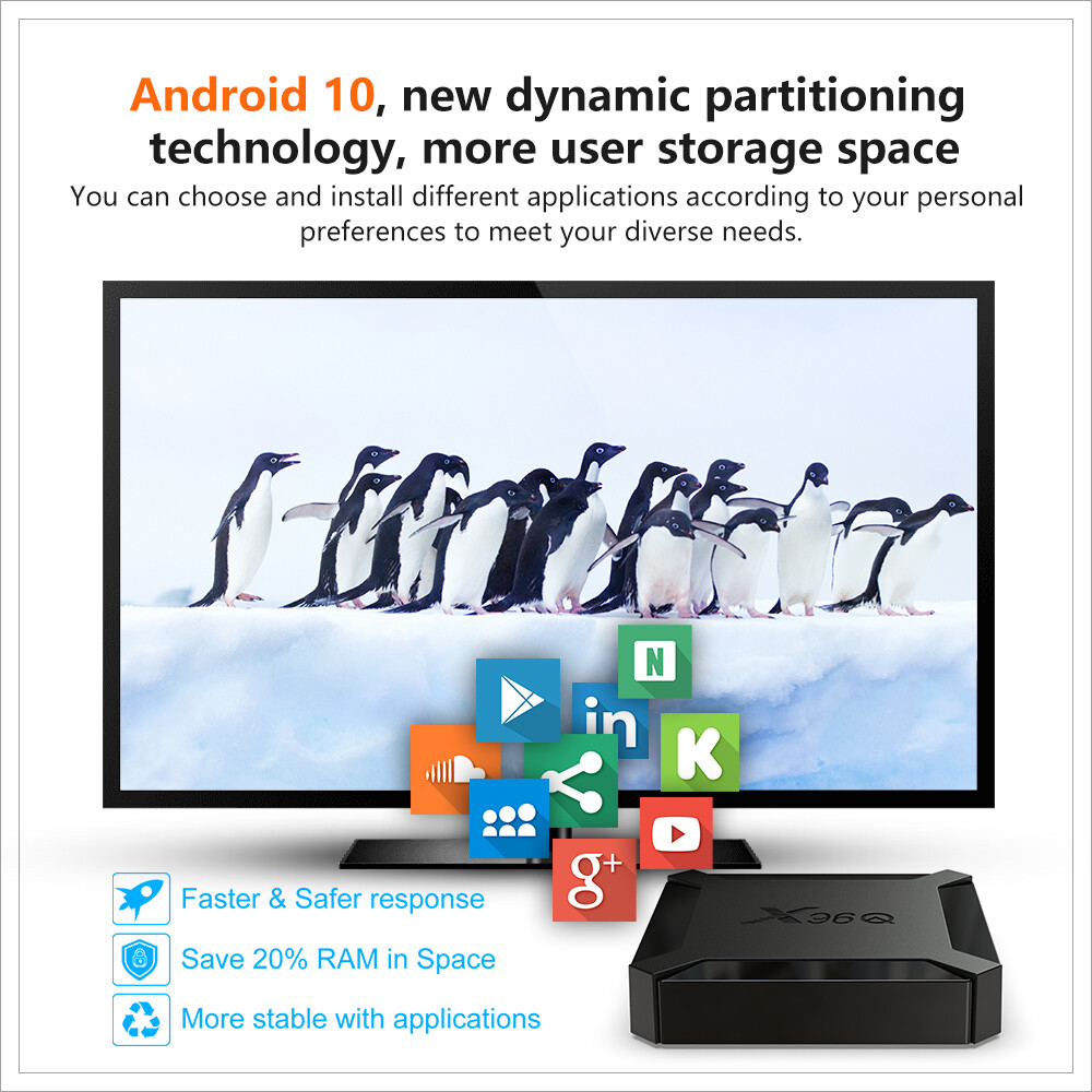 X96Q H313 Quad Core 2+16GB Android 10.0 OS 4K TV BOX 2.4G WIFI HDMI Media Player