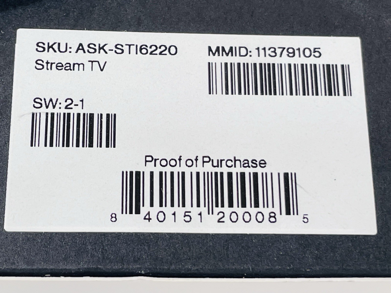 Verizon Stream TV Device (ASK-STI6220) 4K Black Brand New Sealed