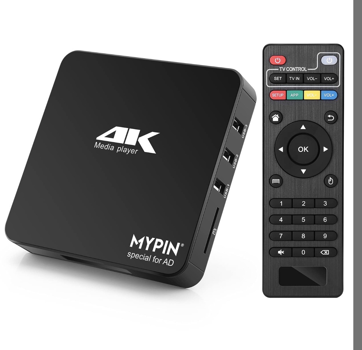 4K@60hz MP4 Media Player Support 8TB HDD/ 256G USB Drive/SD Card with HDMI/AV…