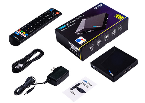 WE2USAT K3 Pro+ 6K HDR Android TV Box 4GB RAM 32GB ROM Wi-Fi 6 Bluetooth Remote