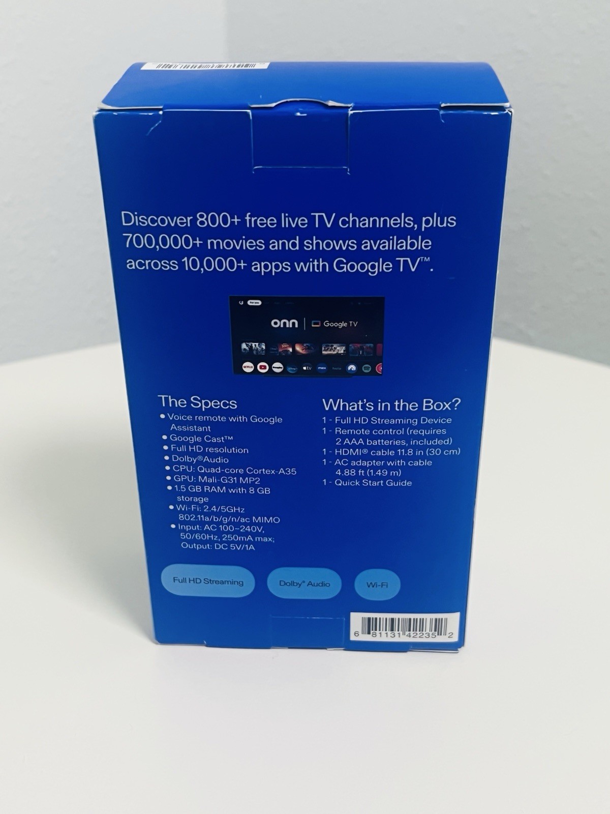 onn Full HD Streaming Device, Google TV | Fully Programmed | Live TV Ready