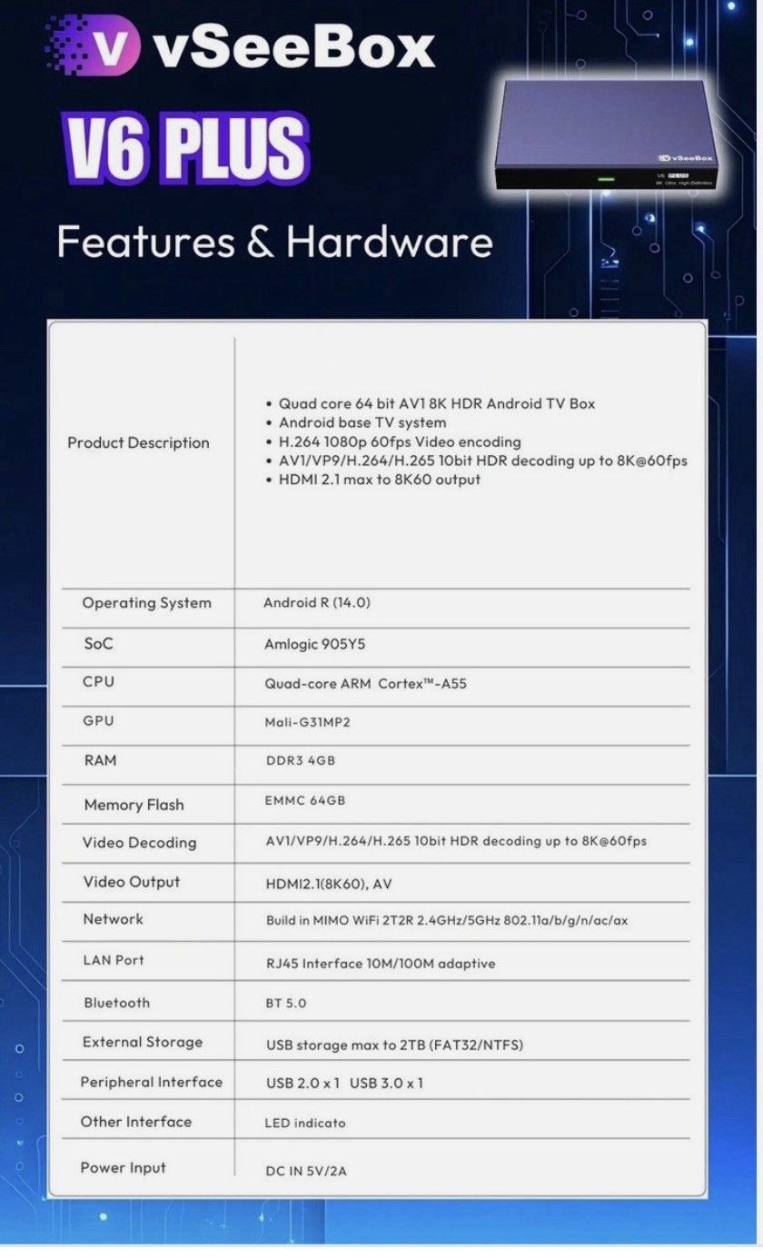 vSeeBox V6 PLUS 2026 Make OFFER